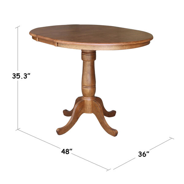 Distressed Oak 36-Inch Round Top Pedestal Table, image 6