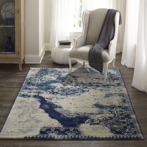 Loft Abstract Blue Rectangular: 5 Ft. 3 In. x 7 Ft. 6 In. Rug, image 2