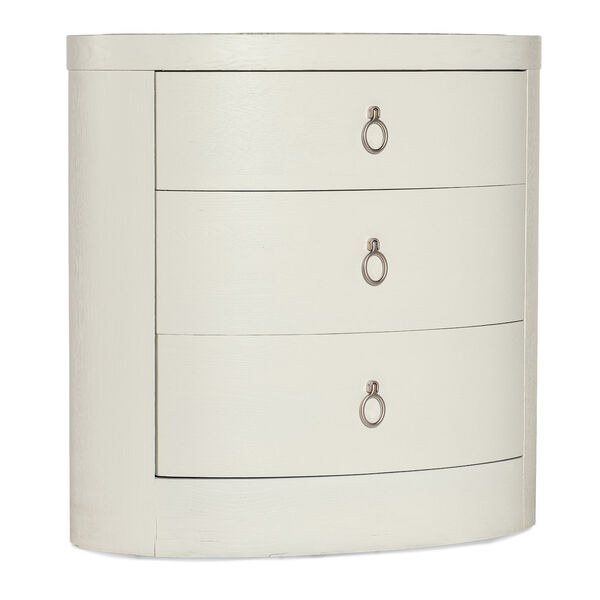 Serenity Soft Shell White Wavecrest Oval Nightstand, image 1