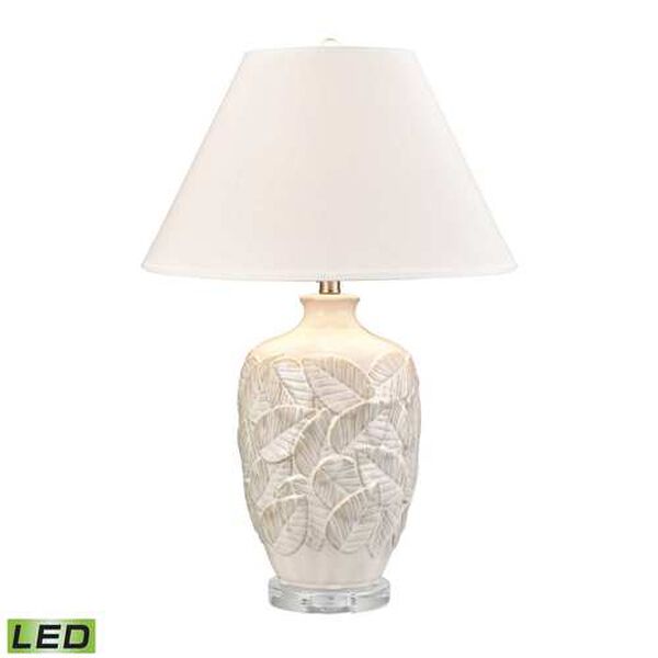 Goodell White Glazed LED Table Lamp, image 1