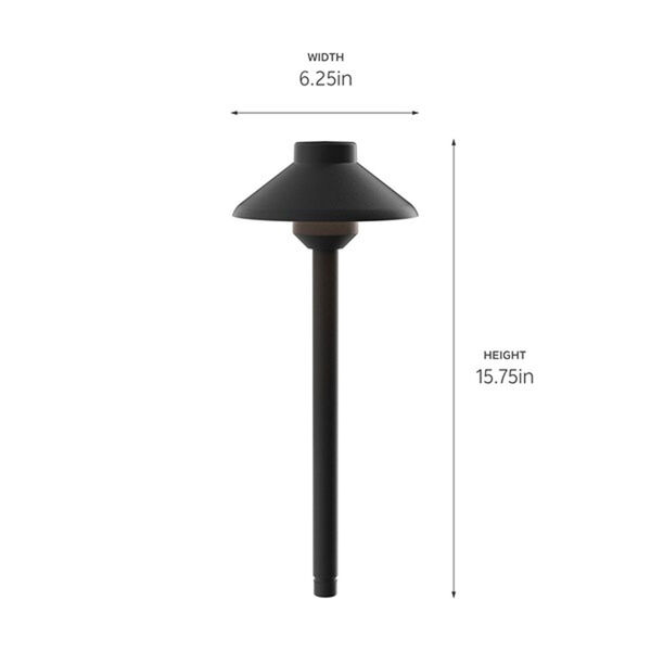 Textured Architectural Bronze One-Light Short Stepped Dome 3000K LED Path Light, image 2