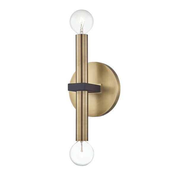 Colette Aged Brass Two-Light Wall Sconce, image 1