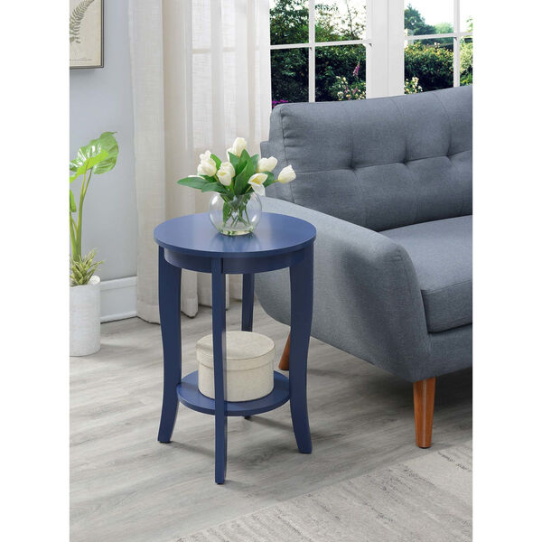 American Heritage Cobalt Blue 18-Inch Round End Table, image 1