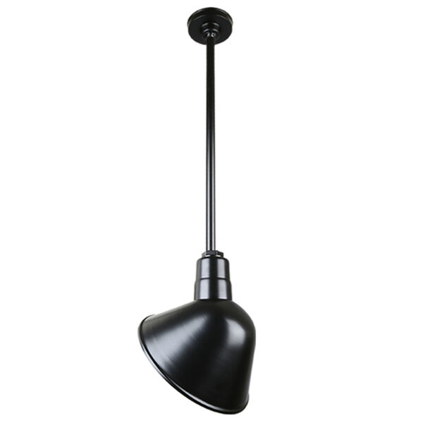 Warehouse Black 12-Inch Aluminum Angled Pendant with 24-Inch Downrod, image 1