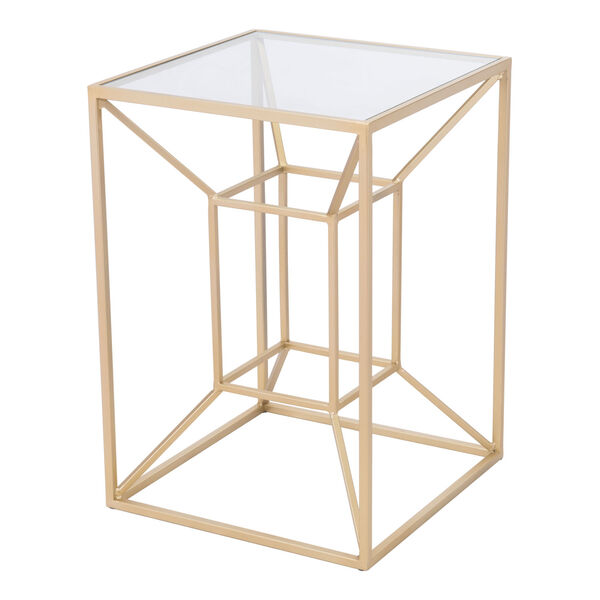 Canyon Clear and Gold Side Table, image 1