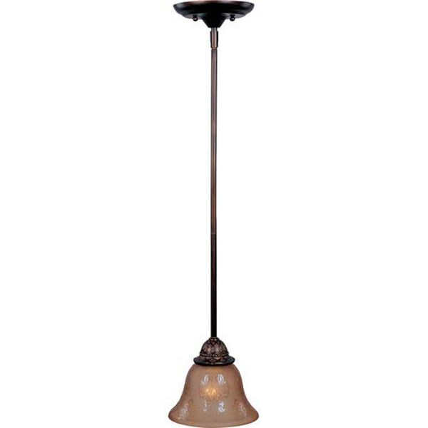 Symphony Oil Rubbed Bronze One-Light Mini Pendant with Screen Amber Glass, image 2
