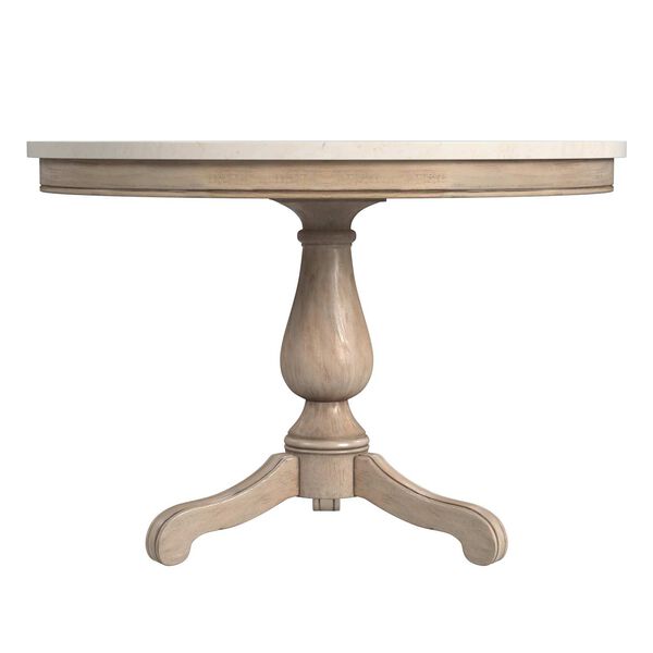 Danielle Sandalwood Beige 44-Inch Round Pedestal Marble Dining Table, image 1