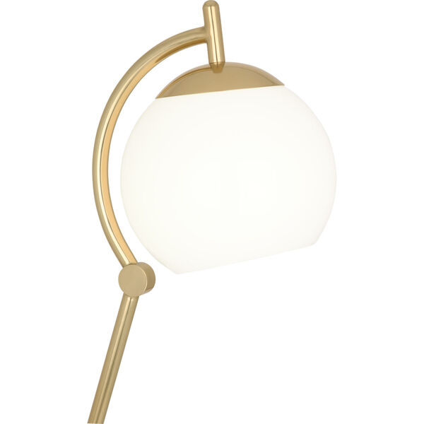 Nova Modern Brass One-Light Table Lamp With White Cased Glass Shade, image 3