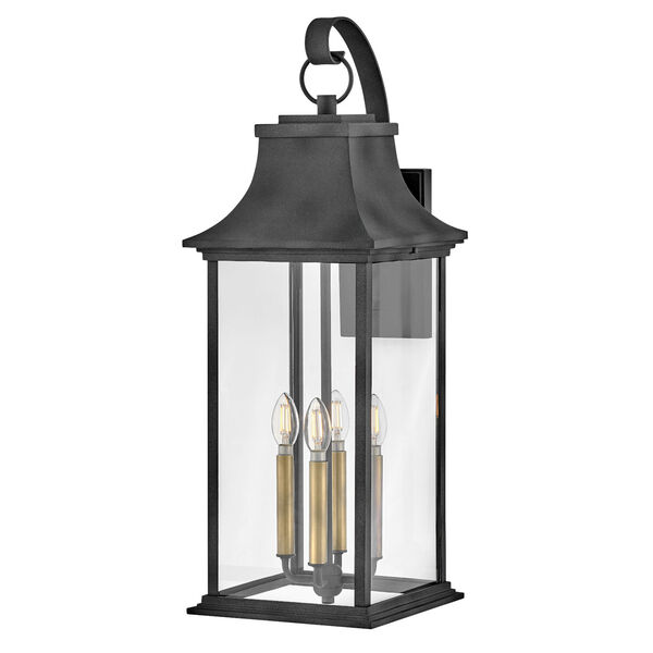 Adair Aged Zinc and Heritage Brass Four-Light Extra Large Wall Mount, image 4