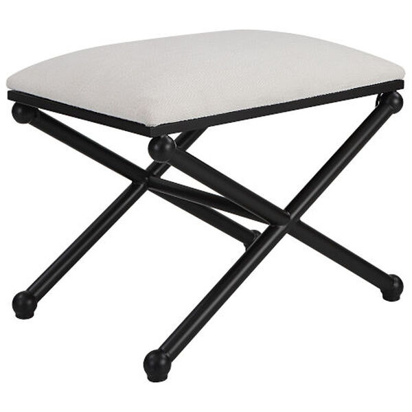 Andrews Satin Black and White Small Bench, image 2