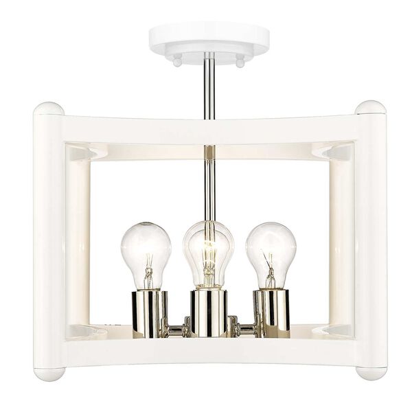 Coyle White with Polished Nickel Cluster Four-Light Convertible Pendant, image 2