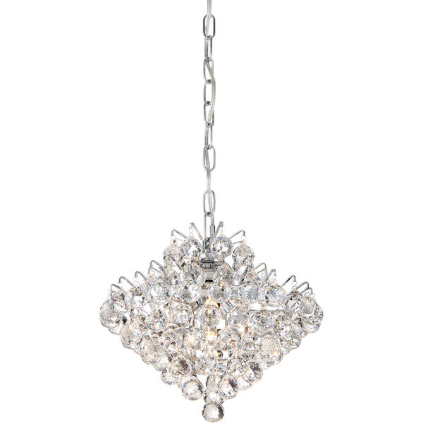 Bordeaux With Clear Crystal Polished Chrome Four-Light Pendant, image 3