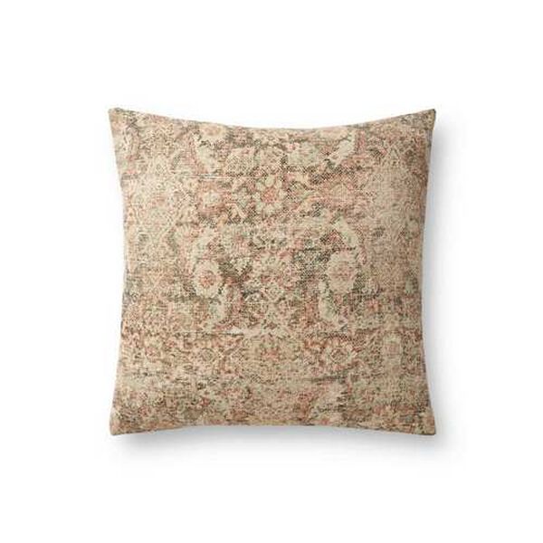 Beige Multicolor 18 x 18 Inch Printed Poly Pillow with Cover, image 1