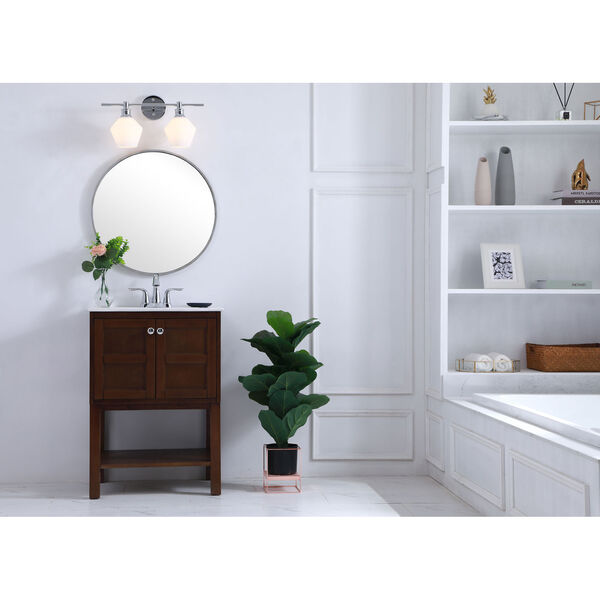 Gene Chrome Two-Light Bath Vanity with Frosted White Glass, image 2