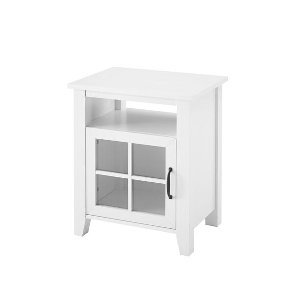 Simple Windowpane Glass Door Side Table with Open Cubby, image 6