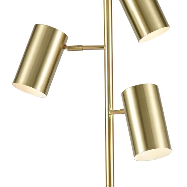 Dien Honey Brass with White Marble Three-Light LED Floor Lamp, image 3