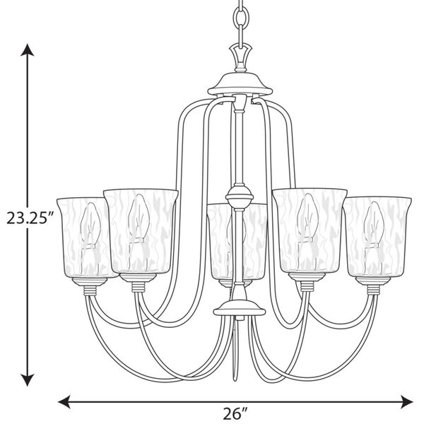 Bowman Cottage White 26-Inch Five-Light Chandelier, image 4