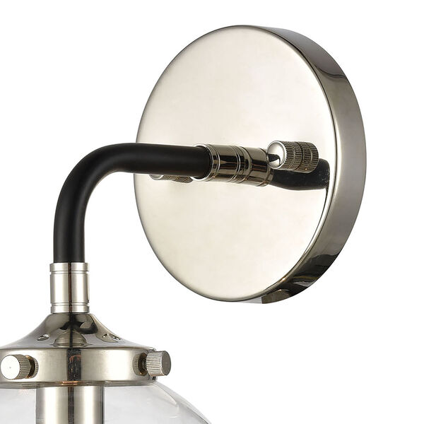 Boudreaux Matte Black and Polished Nickel One-Light 6-Inch Wall Sconce, image 5