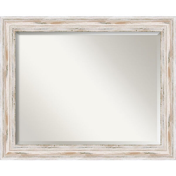 Distressed White Wash 33 x 27-Inch Large Vanity Mirror, image 1