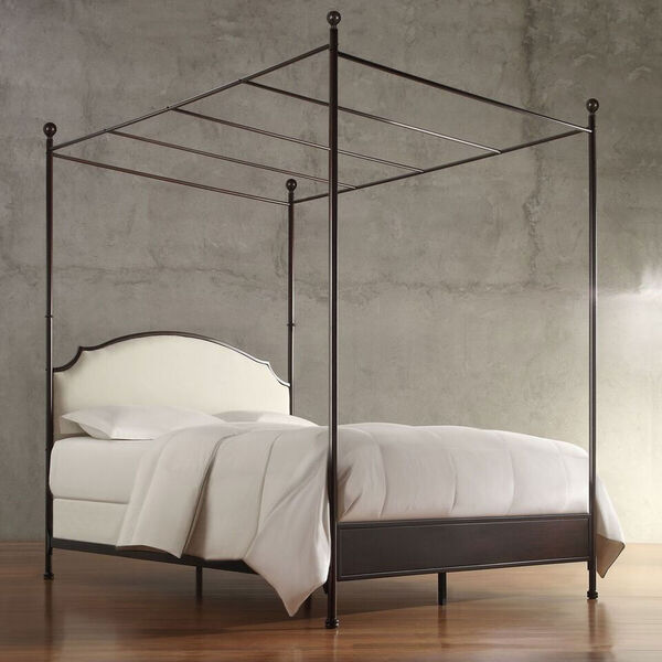 Ophelia Bronzed Brown Queen Canopy Complete Bed, image 3