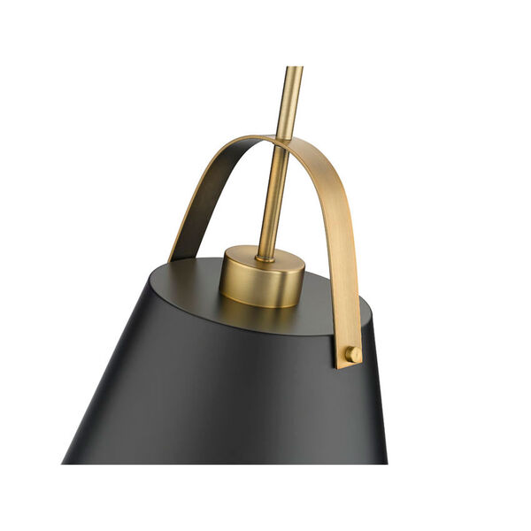 Z-Studio Matte Black and Heritage Brass One-Light Pendant, image 3