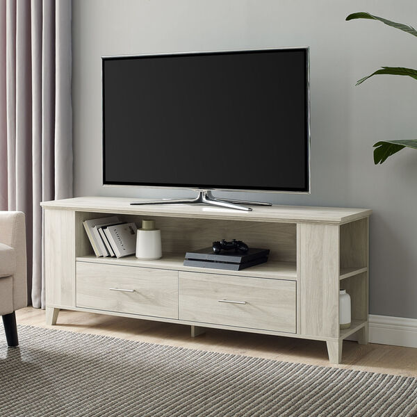 Birch TV Stand with Two Drawer, image 4