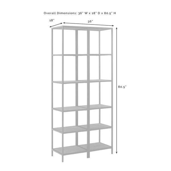 Jacobsen Brown Ash and Matte Black Two-Piece Narrow Bookcase, image 5