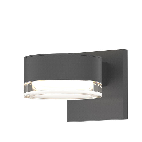 Inside-Out REALS Textured Gray LED Wall Sconce with Clear Lens, image 1