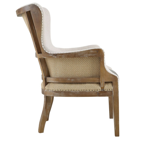 George Gray and Walnut Accent Arm Chair, image 4