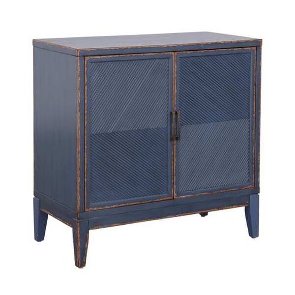 Levy Distressed Blue Cabinet with Two Doors, image 1