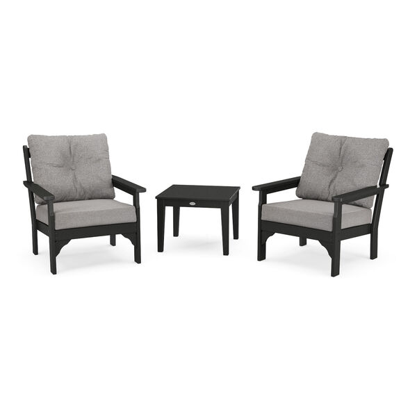 Vineyard Black and Grey Mist Deep Seating Set, 3-Piece, image 1