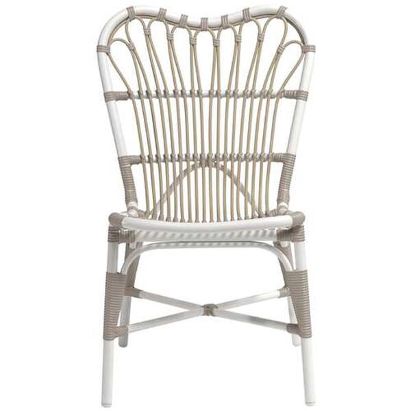 Margret Dove White and Beige Outdoor Dining Side Chair, image 2