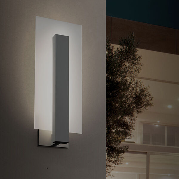 Midtown LED Textured White 1-Light Outdoor Wall Sconce 9-Inch, image 2