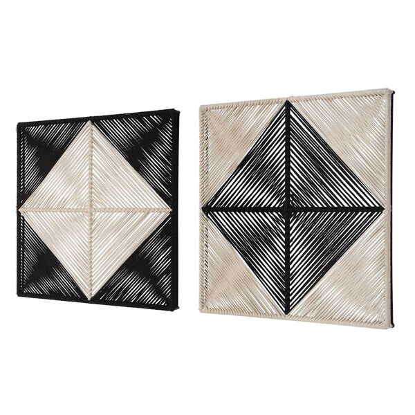 Seeing Black and White Double Rope Wall Squares, Set of 2, image 2