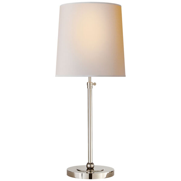 Bryant Large Table Lamp in Polished Nickel with Natural Paper Shade by Thomas O'Brien, image 1