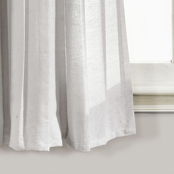 Linen Button Gray and White 40 x 63 In. Single Window Curtain Panel, image 4