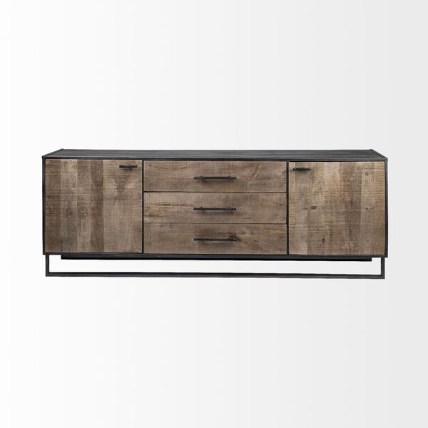Alvin Brown and Black Two-Tone Solid Wood Sideboard, image 2