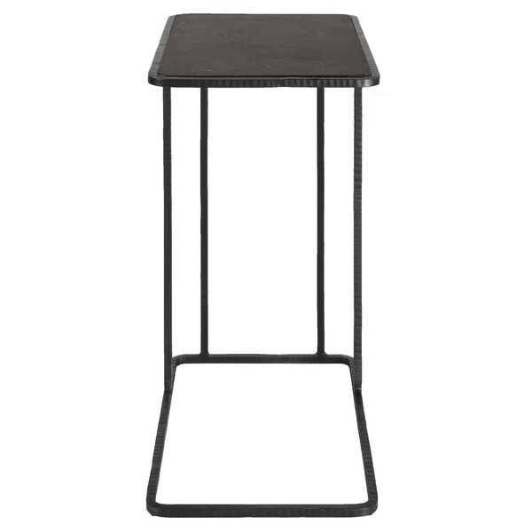 Cavern Black Stone and Iron Accent Table, image 5