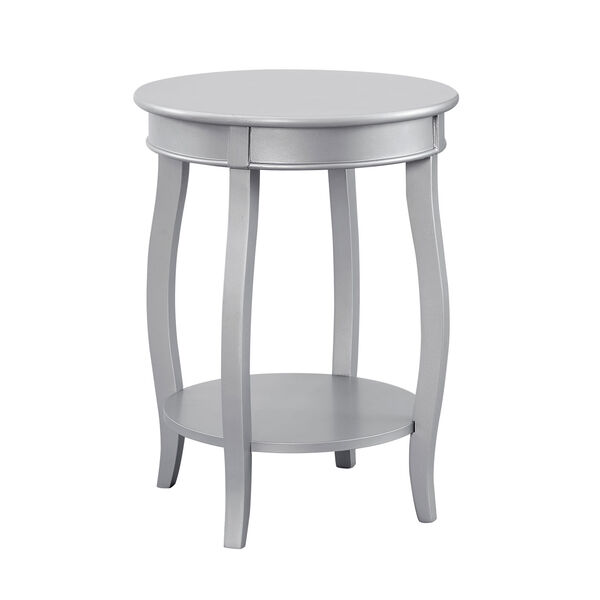 Olivia Silver Round Table with Shelf, image 5