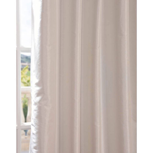 Whittier White 108 x 50-Inch Blackout Faux Silk Taffeta Curtain Single Panel, image 5