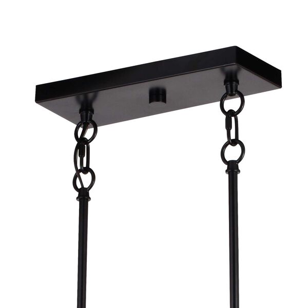 Wade Matte Black and Sycamore Five-Light Linear Chandelier, image 4