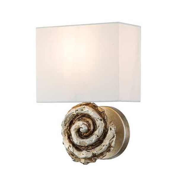 Swirl Silver Leaf Six-Inch One-Light Wall Sconce, image 1