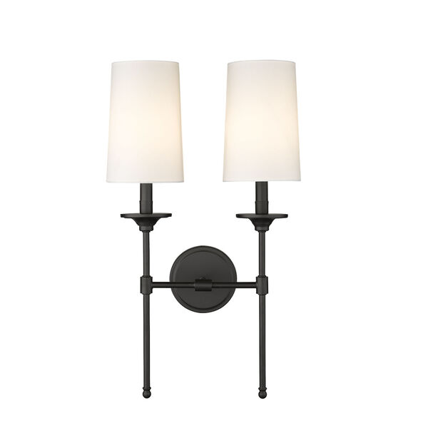 Emily Matte Black Two-Light Wall Sconce, image 2