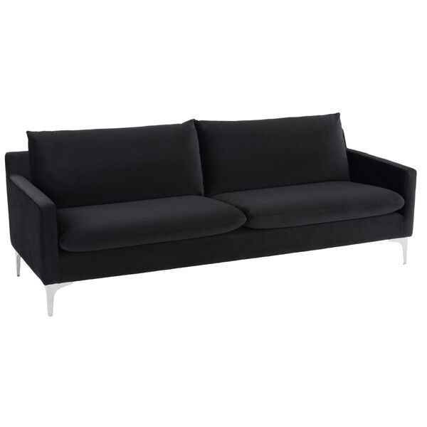 Anders Matte Black and Silver Sofa, image 5