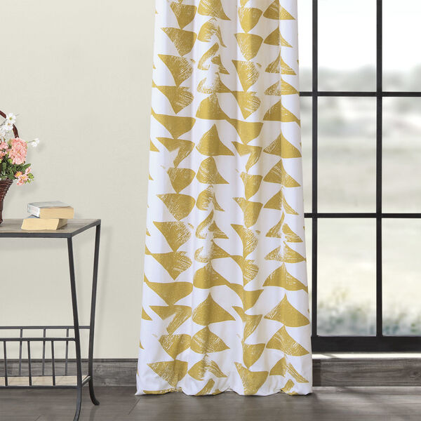 Triad Gold Grommet Printed Cotton Twill Single Panel Curtain 50 x 120, image 3