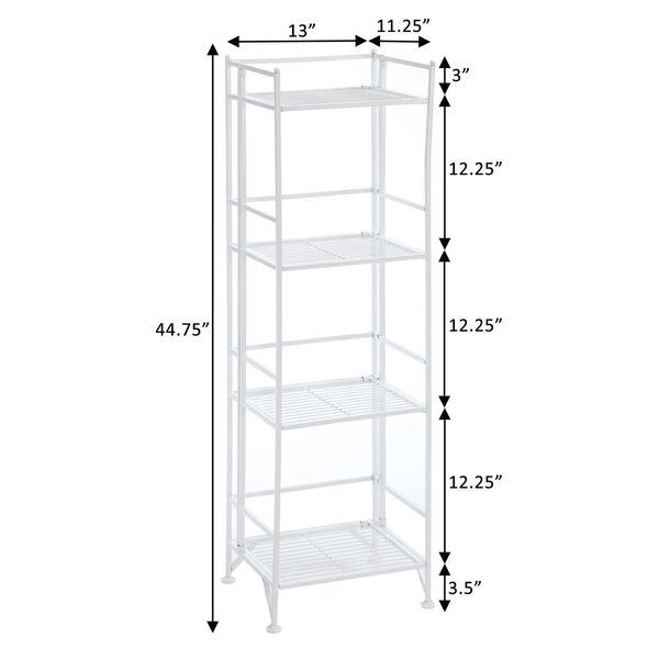 Xtra Storage White Four-Tier Folding Metal Shelf, image 6