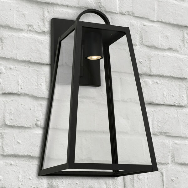 Leighton Black 12-Inch One-Light Minimal Light Pollution Outdoor Wall Lantern with Clear Glass, image 3