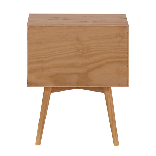 Natural Pine Two-Drawer Solid Wood Nightstand, image 5