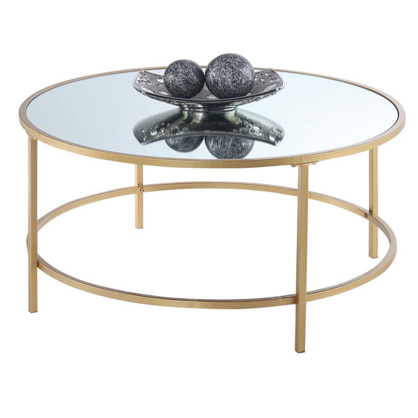 Gold Coast Gold Mirrored Round Coffee Table, image 2