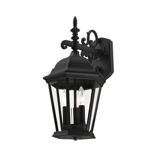 Hamilton Textured Black Three-Light Outdoor Wall Lantern, image 6